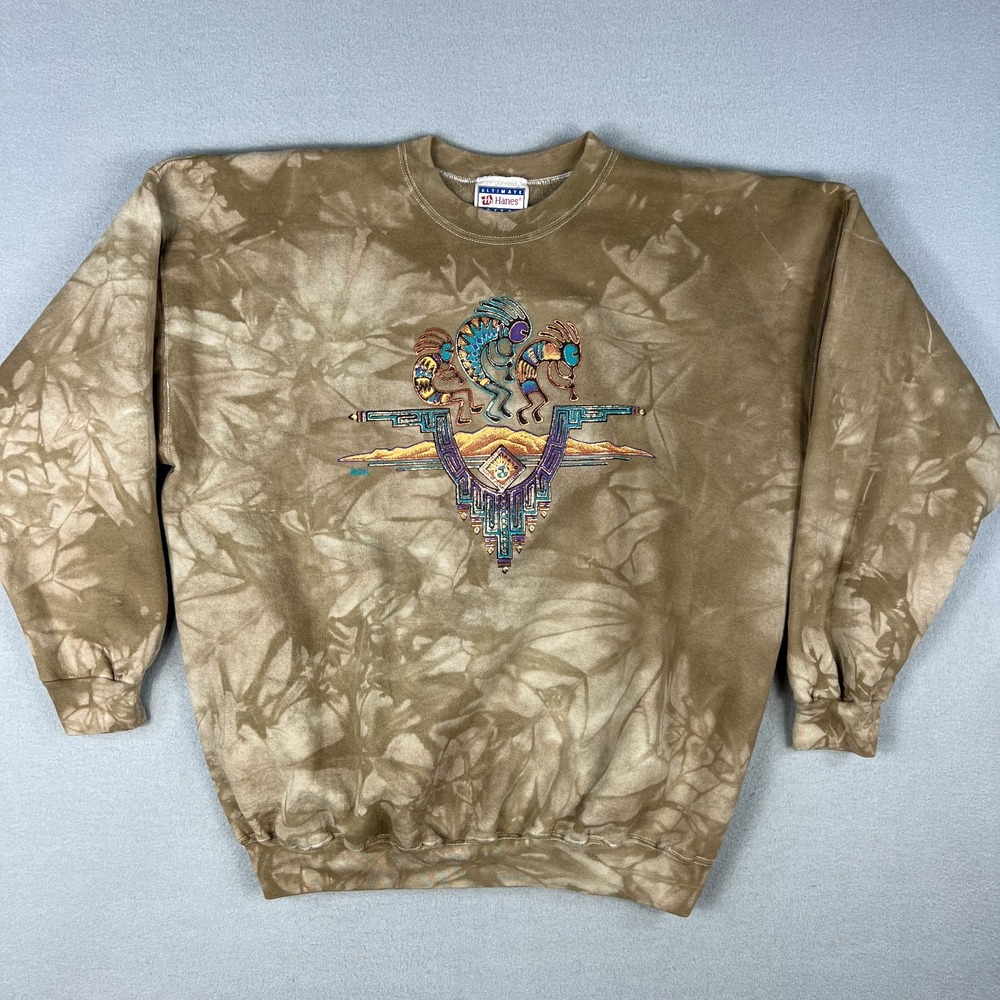 VTG Kokopelli Sweatshirt Mens XL Tie Dye Southwestern Native American 1990s